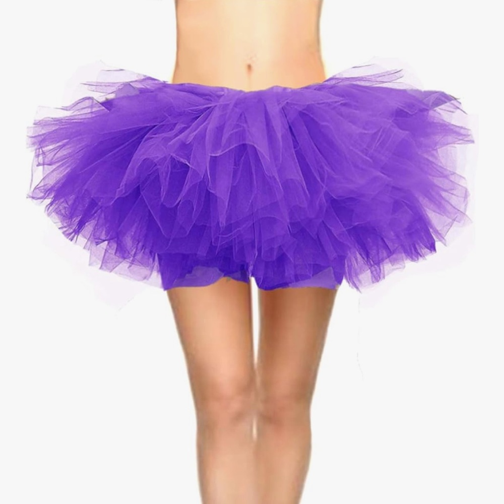 CahcyElilk Women's Mini Short Puffy Adult Halloween Tutu Purple Large(14W-24W)